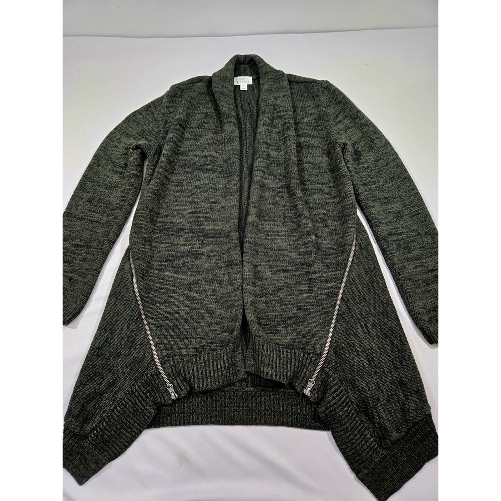 Market & Spruce green long sleeve open front knit cardigan sweater, SMALL